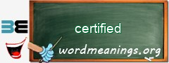 WordMeaning blackboard for certified